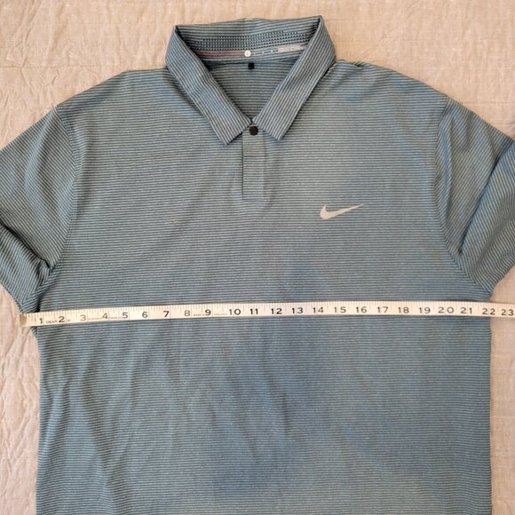 Tiger Woods Collection, Men's, Nike Dri-FIT Golf Polo, Large, Blue and Green - Picture 7 of 9